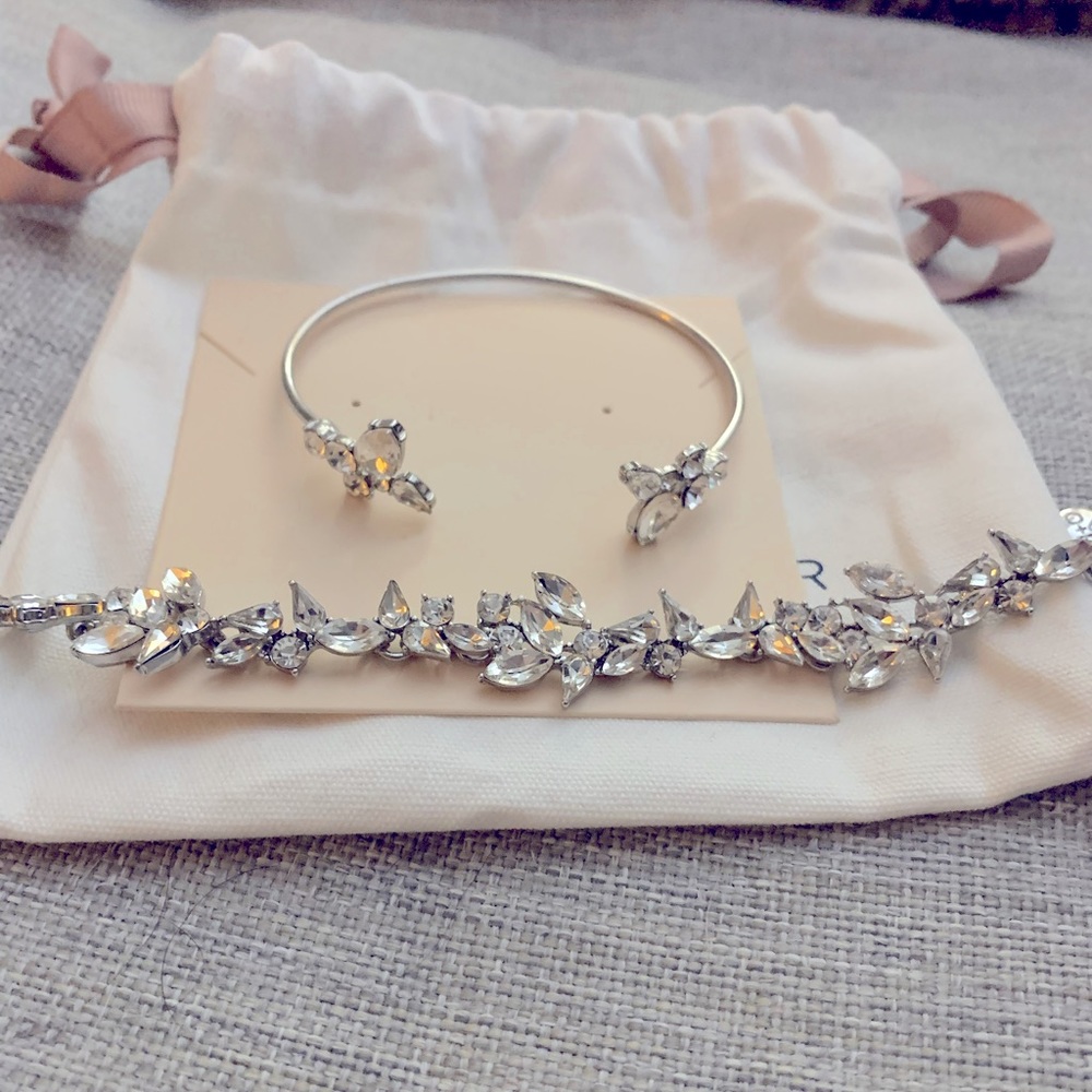 Parker bracelet and every cuff set crystal wedding olive & piper worn once